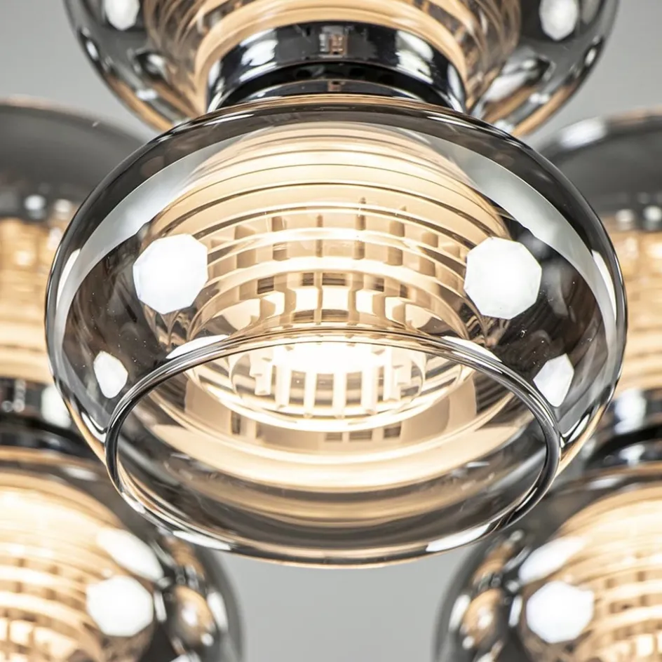 Plafondlamp 3-L chroom/smoke 3-step dim.>Straluma Best