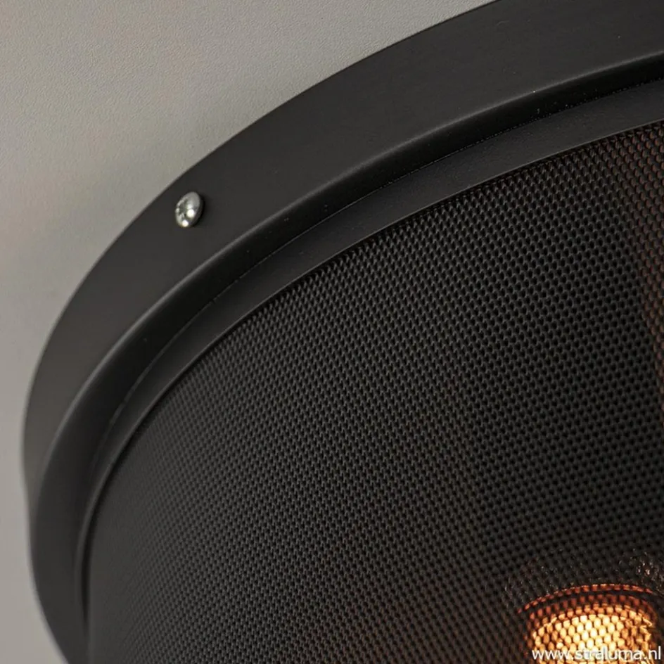 Plafondlamp 3L cilinder gaas zwart 44cm>Straluma Outlet