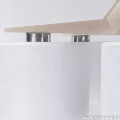 Plafondlamp 5-lichts hout/cilinderkap wit>Straluma New