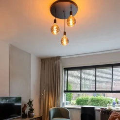 Plafondlamp 3-lichts zwart ex. e27><noscript><img width=