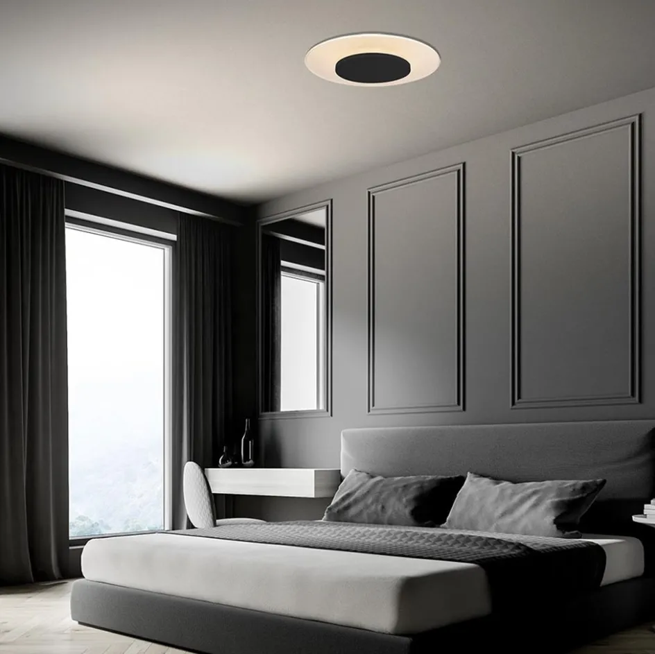 Plafondlamp Lido zwart 42cm indirect>Straluma Discount