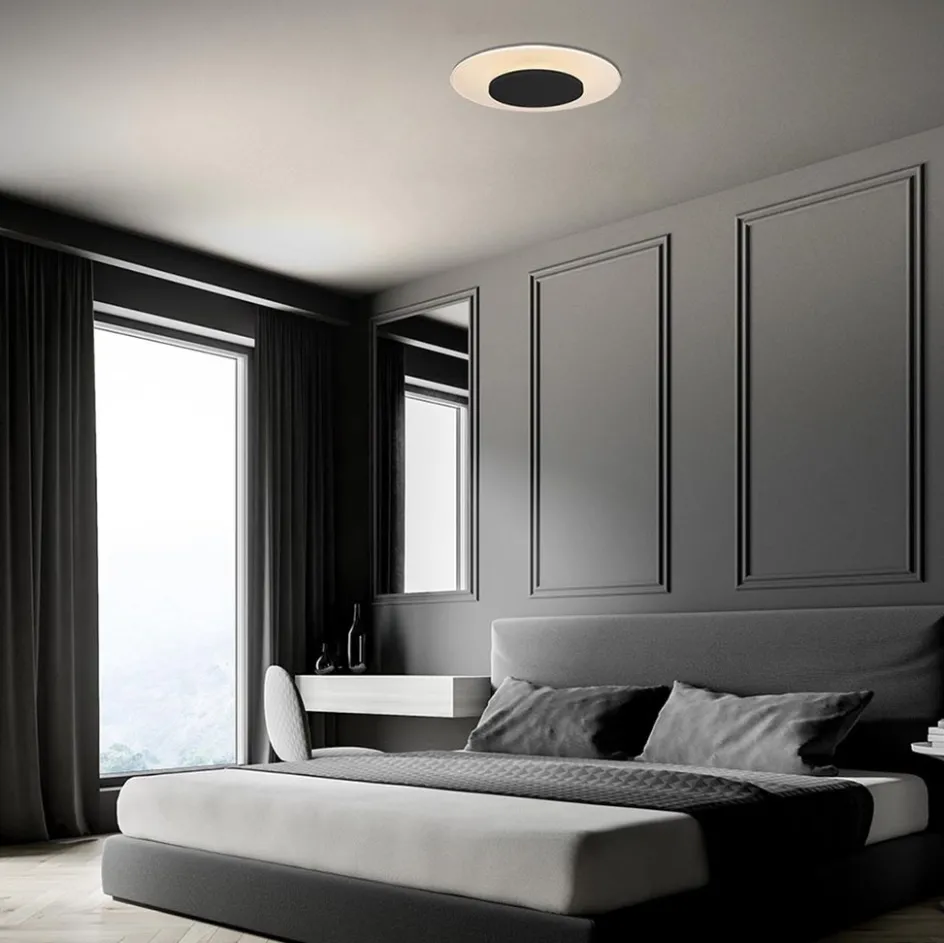 Plafondlamp Lido zwart 36cm indirect>Straluma Outlet