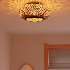 Plafondlamp Maze bamboe/zwart 40cm><noscript><img width=