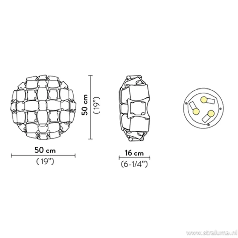Plafondlamp Mida silver 50cm>Straluma Best
