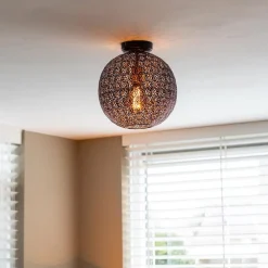 Plafondlamp Oronero bol zwart/goud 30cm><noscript><img width=