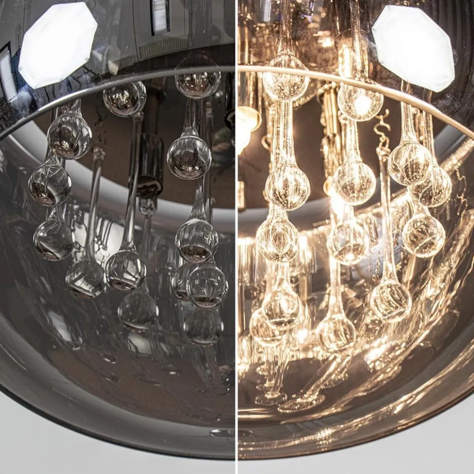 Plafondlamp Pearl Raindrops smokey glas>Straluma Outlet