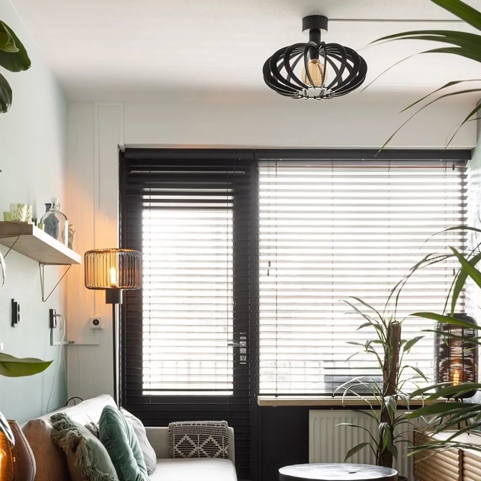 Plafondlamp Plywood zwart hout>Straluma Outlet