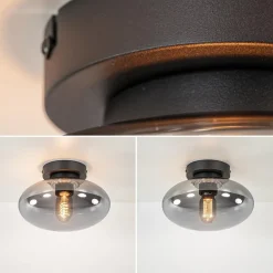 Plafondlamp Reflexion zwart+smoke glas><noscript><img width=