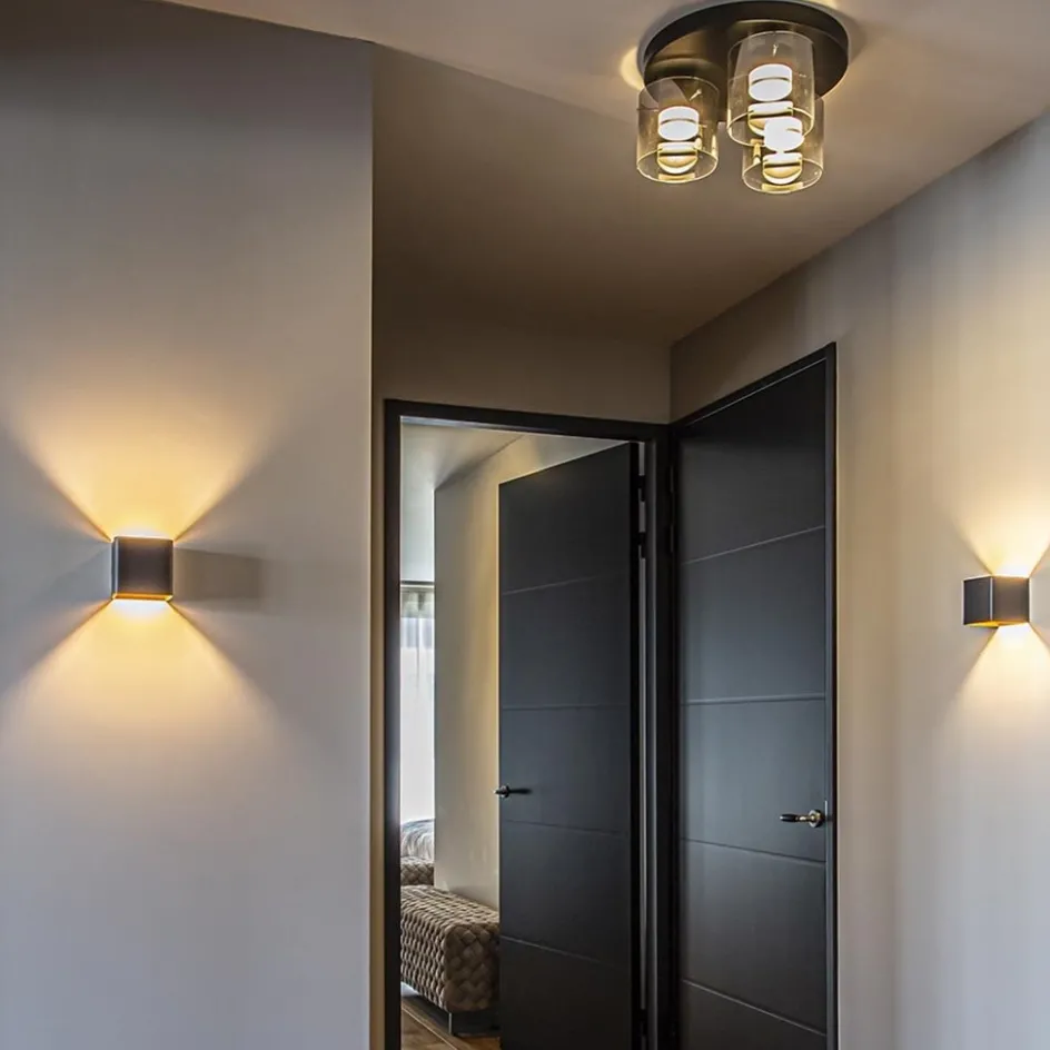 Plafondlamp Salerno 3L zwart/smoke glas>Straluma