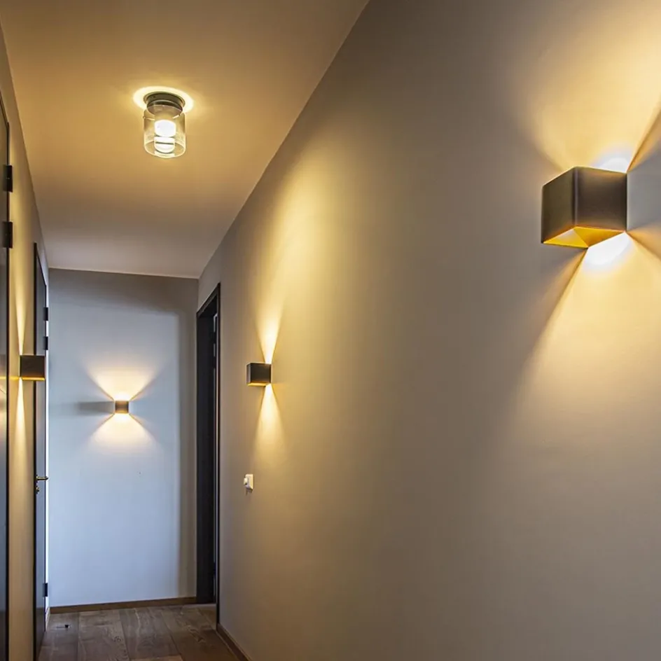 Plafondlamp Salerno zwart/smoke glas>Straluma