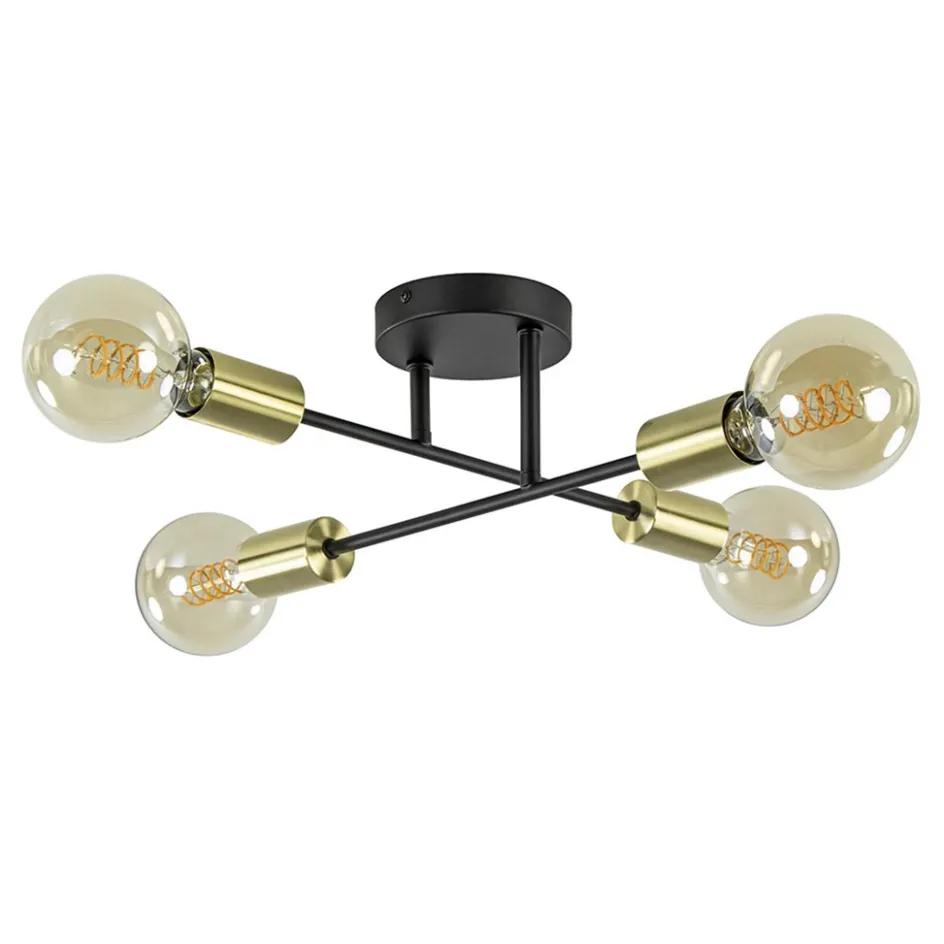 Plafondlamp Sticks 4L zwart/goud>Straluma Outlet