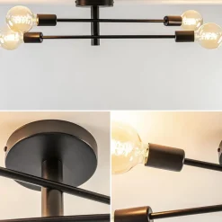 Plafondlamp Sticks 4L zwart excl. e27><noscript><img width=