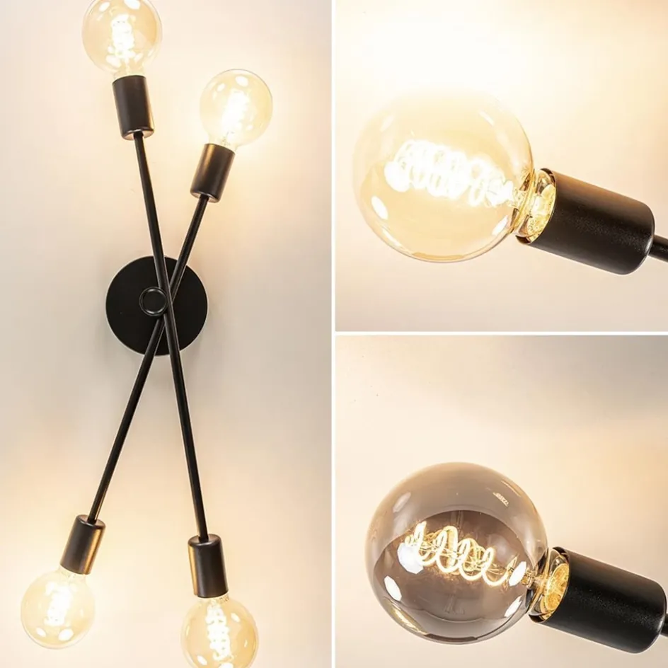 Plafondlamp Sticks 4L zwart excl. e27>Straluma