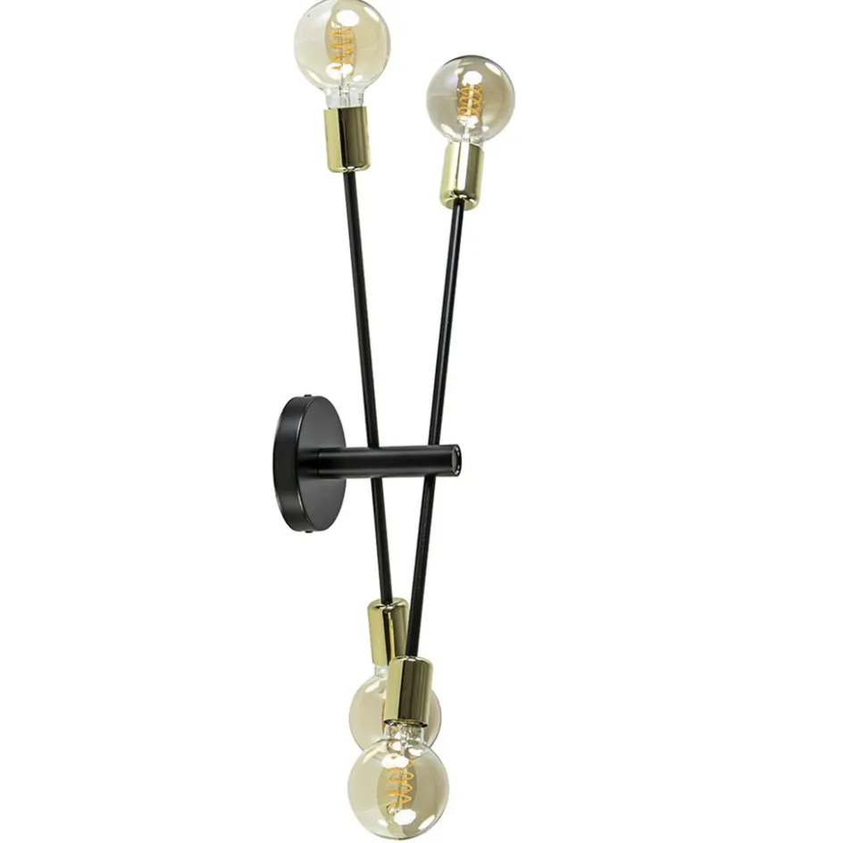 Plafondlamp Sticks 4L zwart/goud excl. e27 l.b.>Straluma Sale