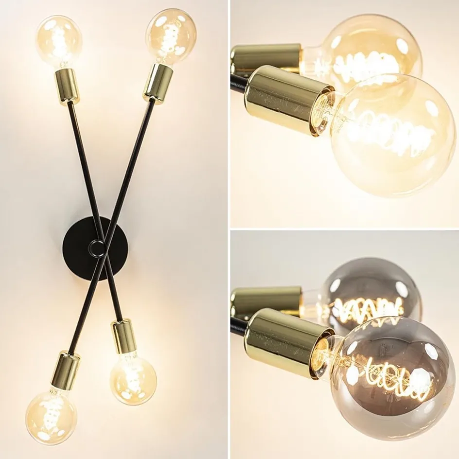 Plafondlamp Sticks 4L zwart/goud excl. e27 l.b.>Straluma Sale