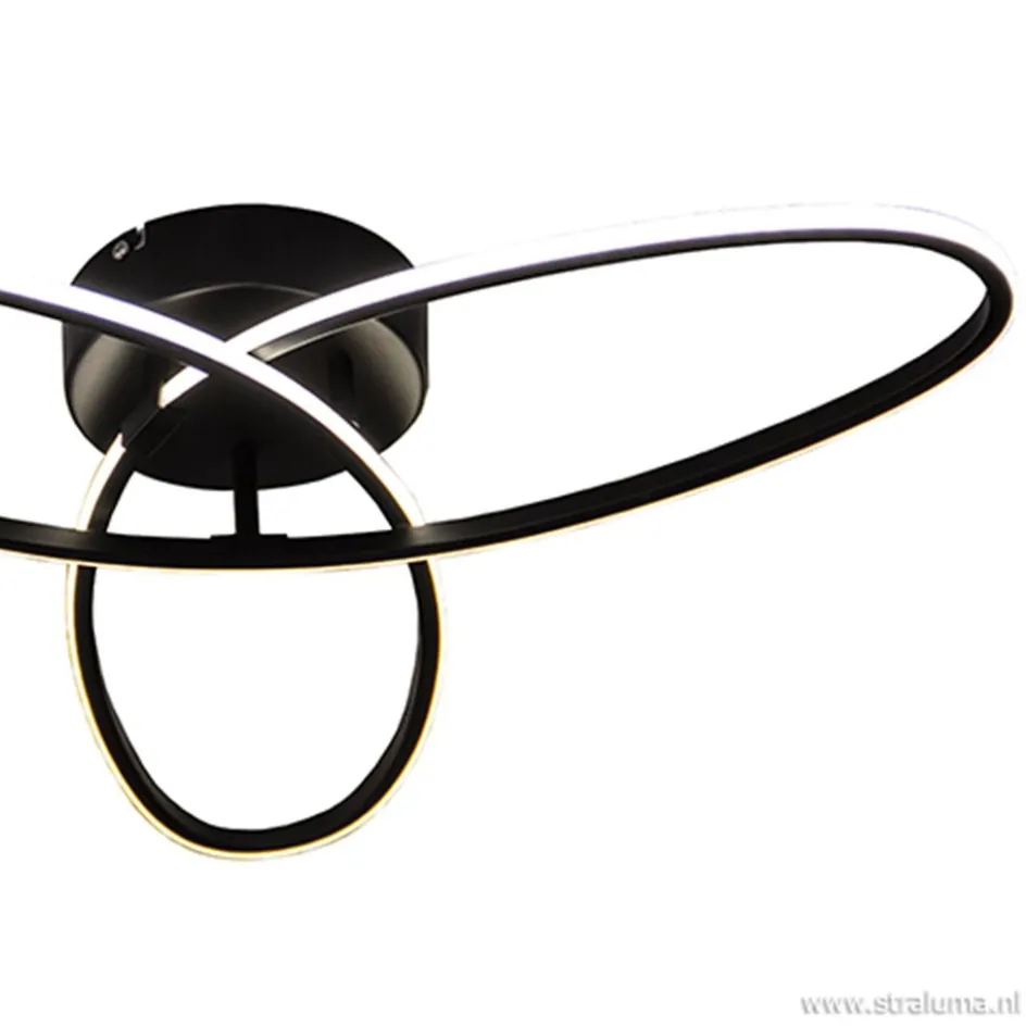 Plafondlamp 3-v eclips zwart 3-st.dimb.>Straluma Clearance