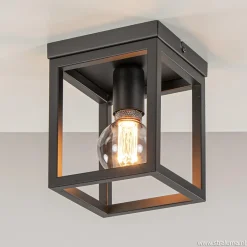 Plafondlamp vierkant frame klein zwart>Straluma Clearance