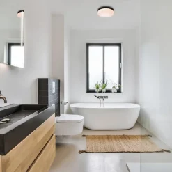 Plafondlamp zwart IP44 + bewegingssensor><noscript><img width=