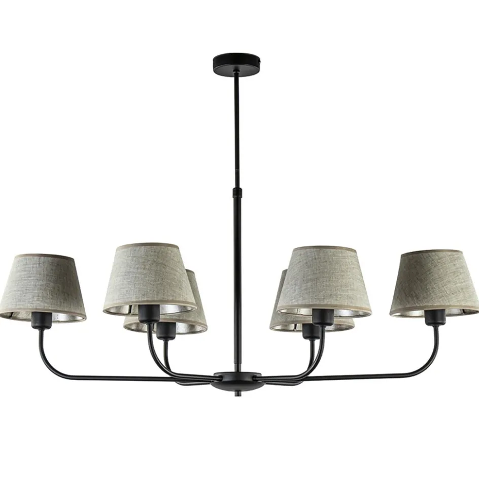 Plafondlamp zwart met beige kapjes>Straluma Sale