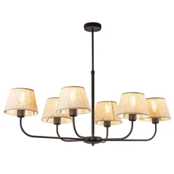 Plafondlamp zwart met beige kapjes>Straluma Sale