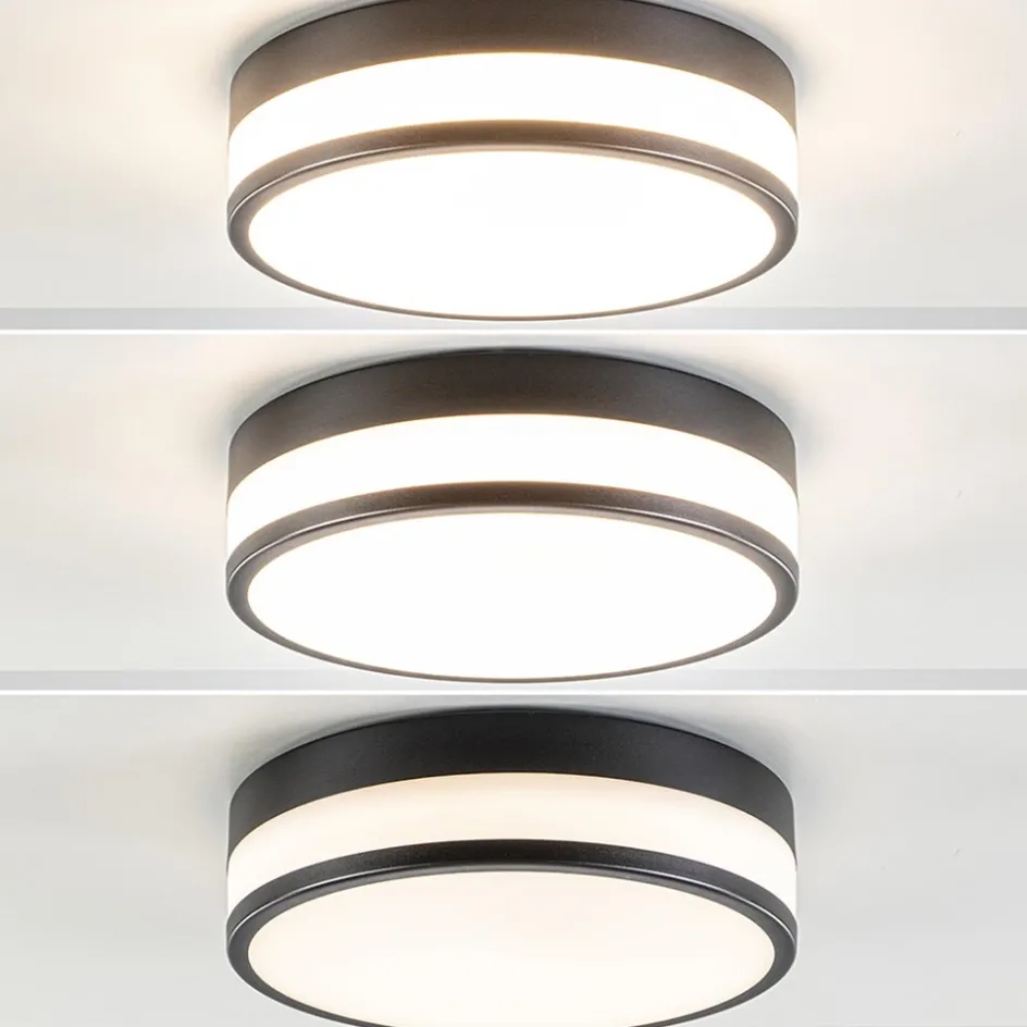 Plafondlamp zwart opaal glas 3-step dim>Straluma Hot