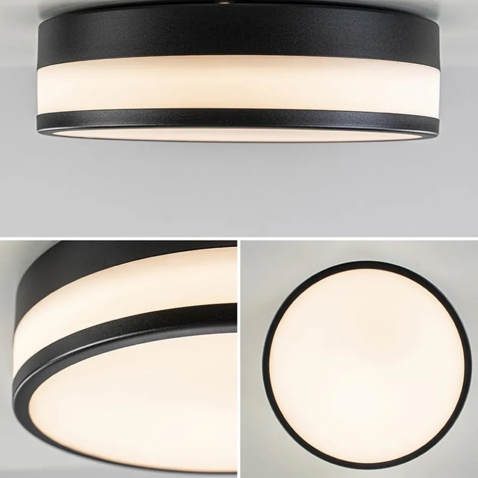 Plafondlamp zwart opaal glas 3-step dim>Straluma Hot