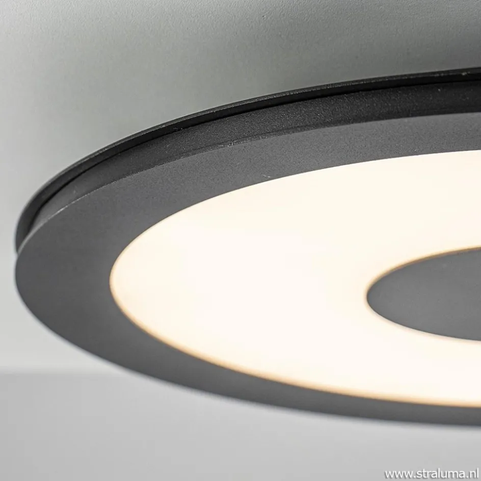 Plafondlamp zwart rond 38cm 3-st.dim.>Straluma Outlet