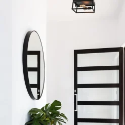 Plafondlamp/wandlamp zwart open frame><noscript><img width=