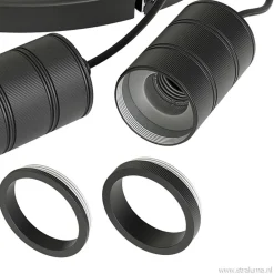 Plafondplaat 3-l rond 40cm zwart excl.lb>Straluma Discount