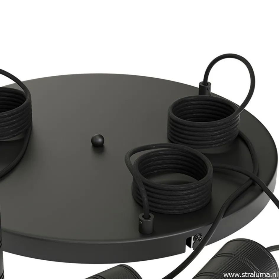 Plafondplaat 3-l rond 40cm zwart excl.lb>Straluma Discount