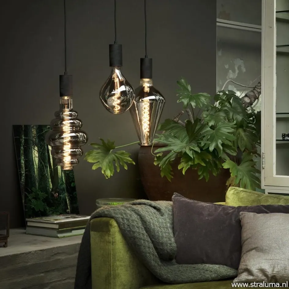 Plafondplaat 3-l rond 40cm zwart excl.lb>Straluma Discount