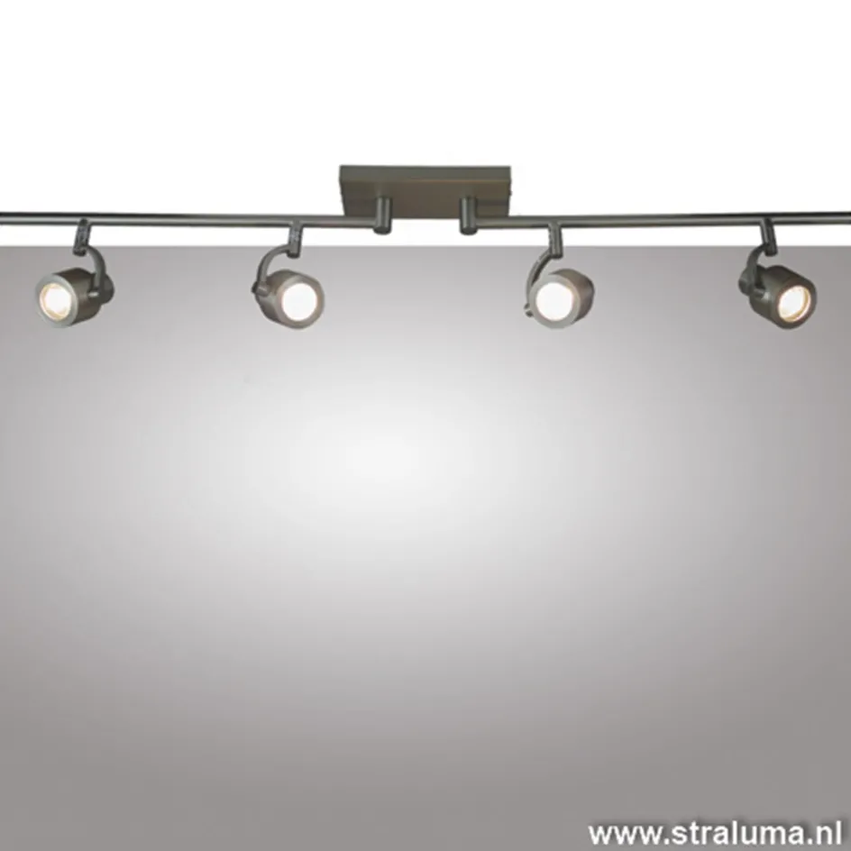 Plafondspot balk 4-lichts nikkel verstel>Straluma Sale