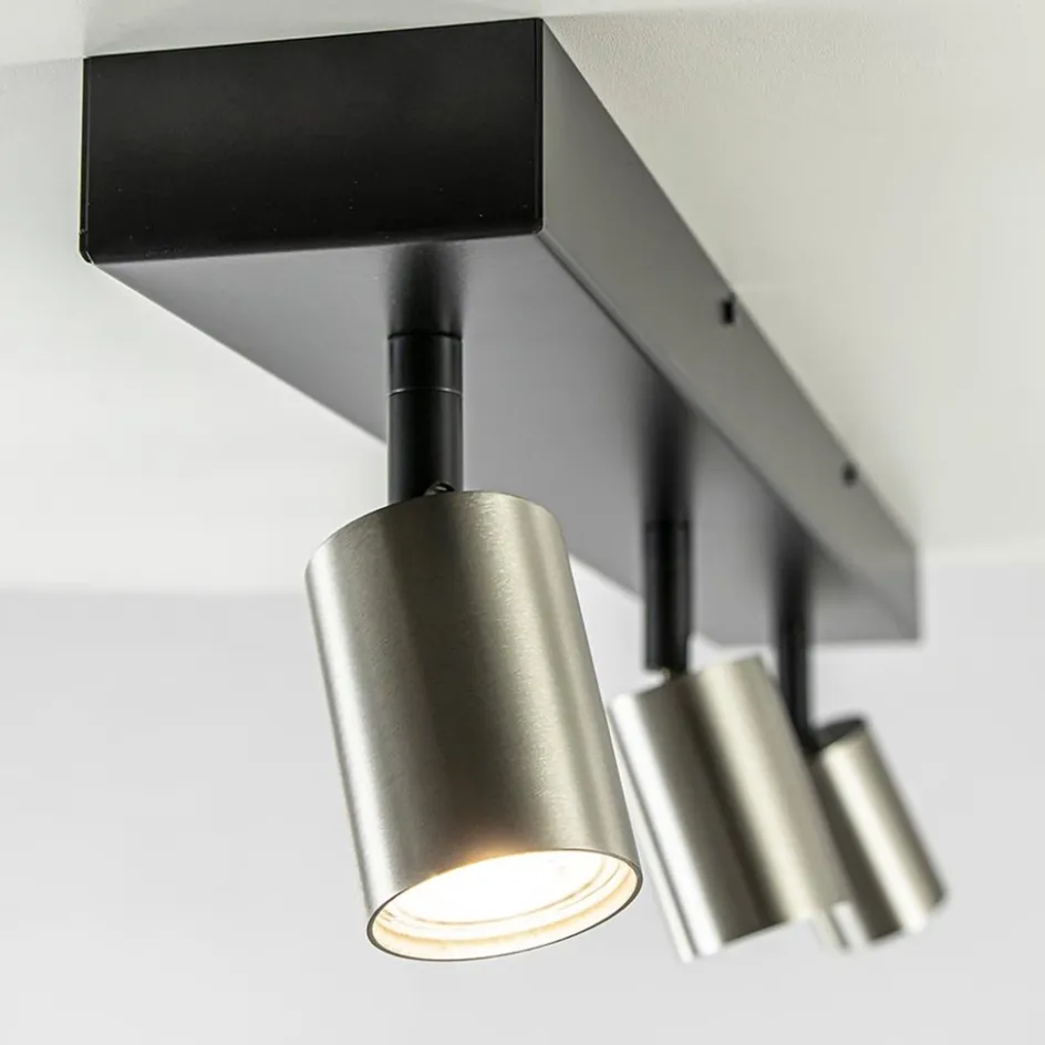 Plafondspot Bounce 3L 70cm zwart/rvs>Straluma Online