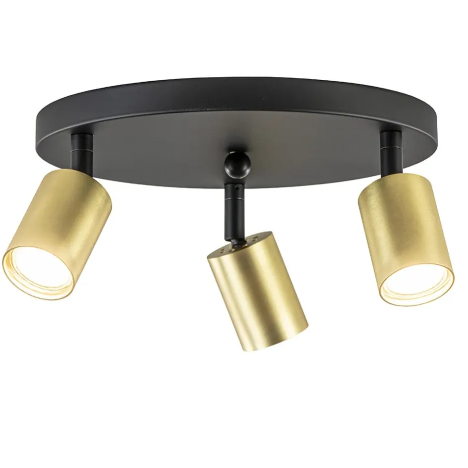 Plafondspot Bounce 3L rond zwart/goud>Straluma Hot
