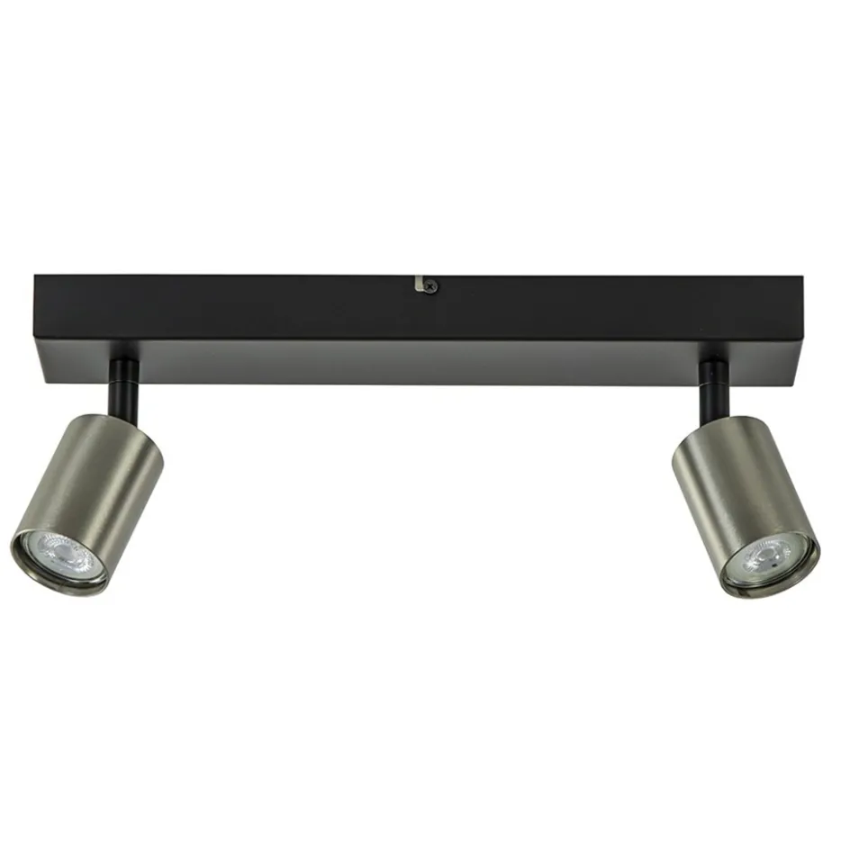 Plafondspot Bounce 2L zwart/rvs>Straluma Hot