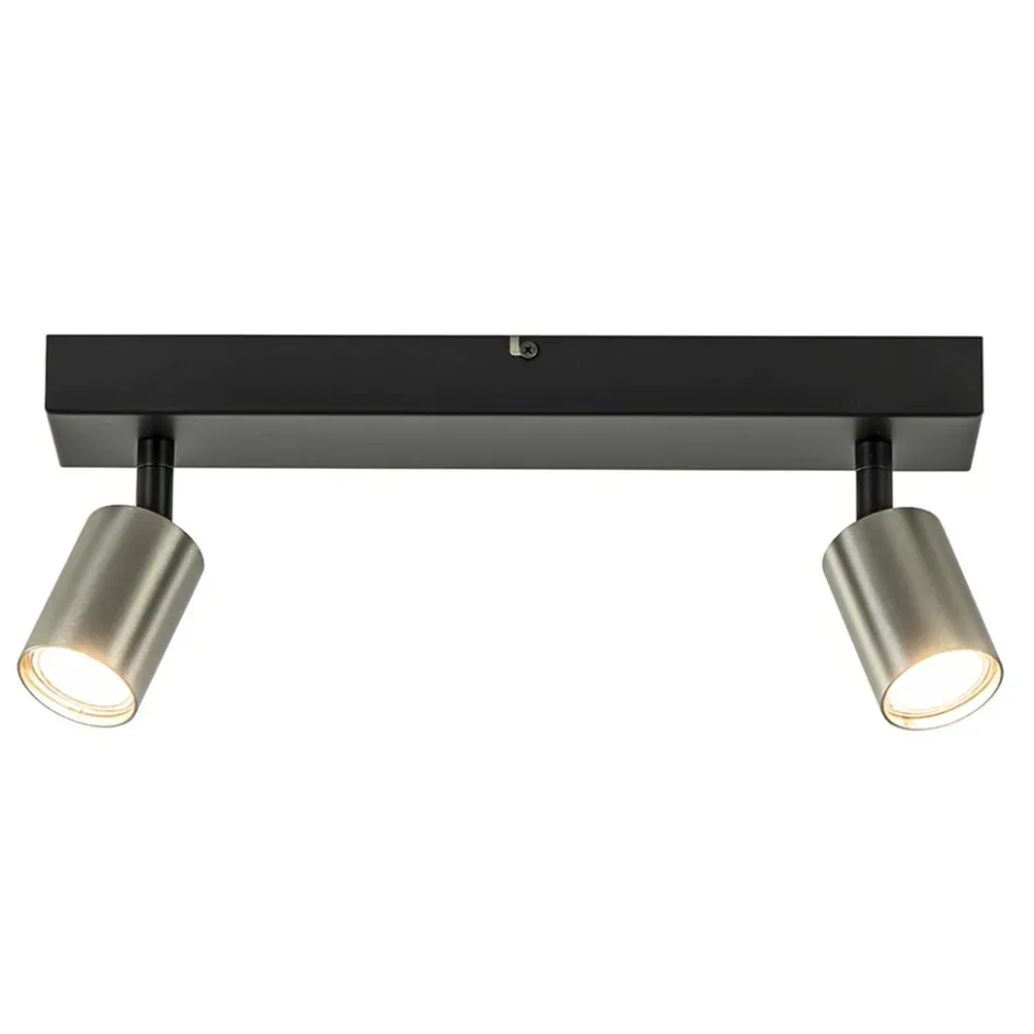 Plafondspot Bounce 2L zwart/rvs>Straluma Hot