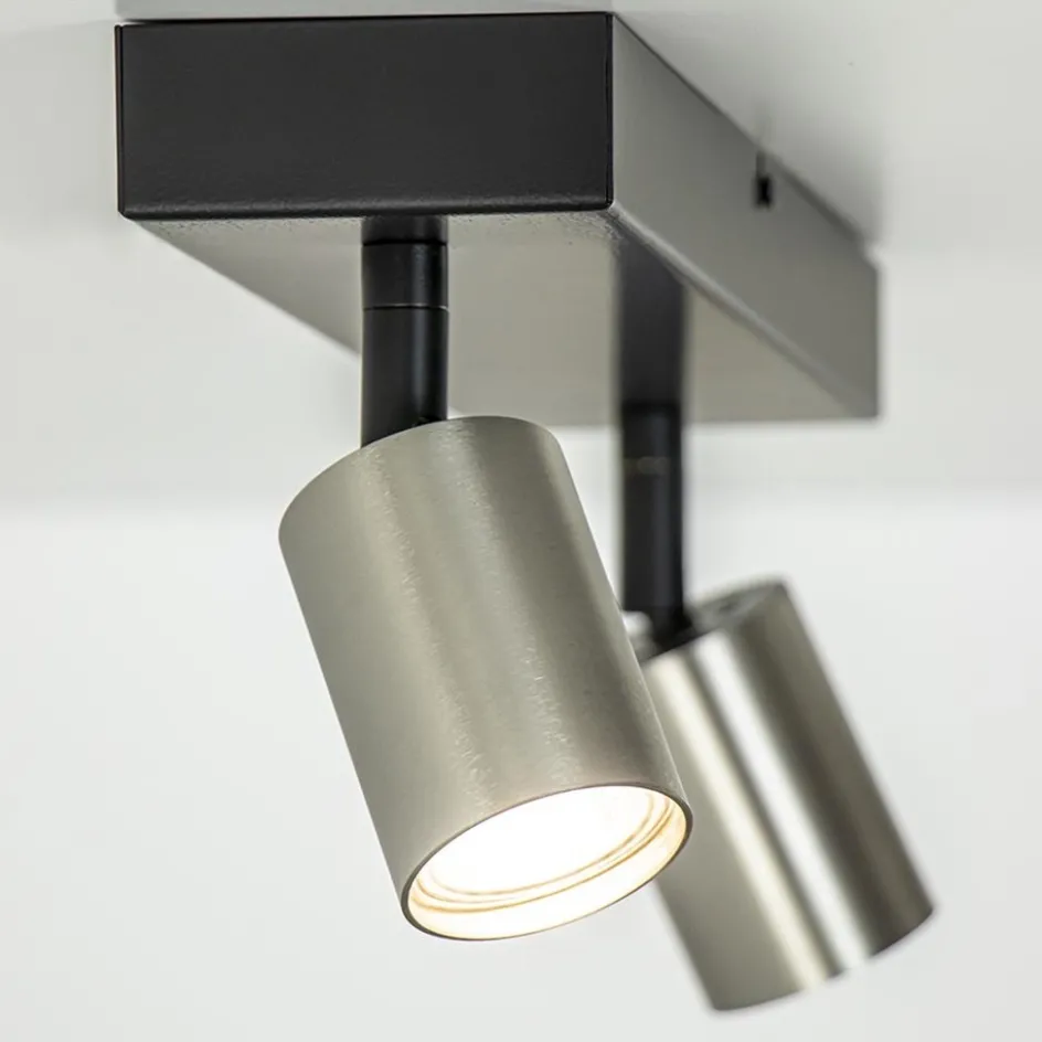 Plafondspot Bounce 2L zwart/rvs>Straluma Hot