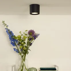 Plafondspot cilinder zwart gu10-111 dim to warm><noscript><img width=