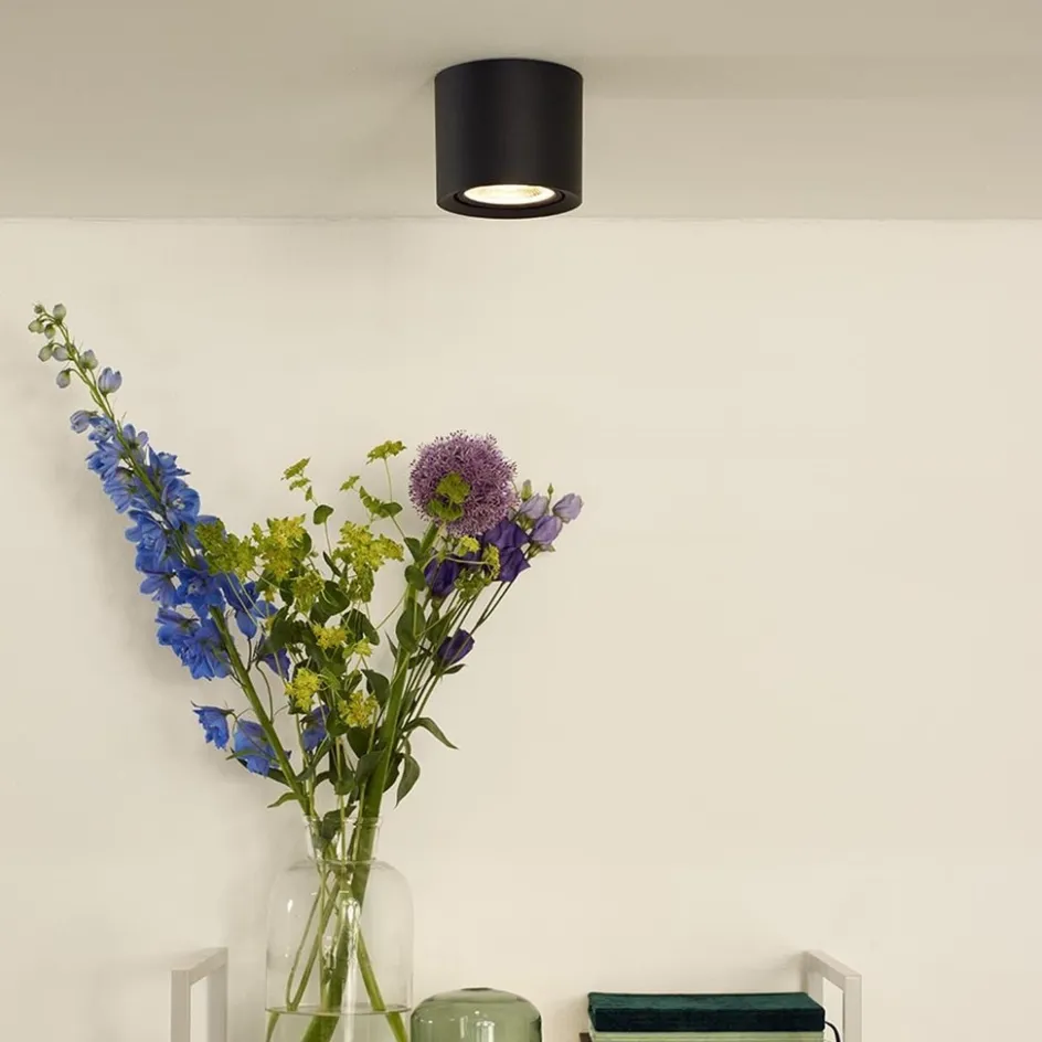 Plafondspot cilinder zwart gu10-111 dim to warm>Straluma Best