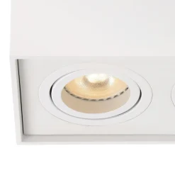 Plafondspot dubbel box wit gu10><noscript><img width=