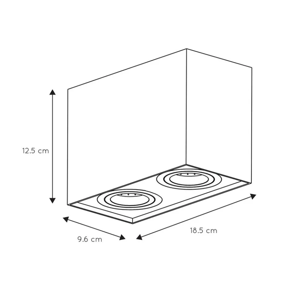 Plafondspot dubbel box wit gu10>Straluma Best