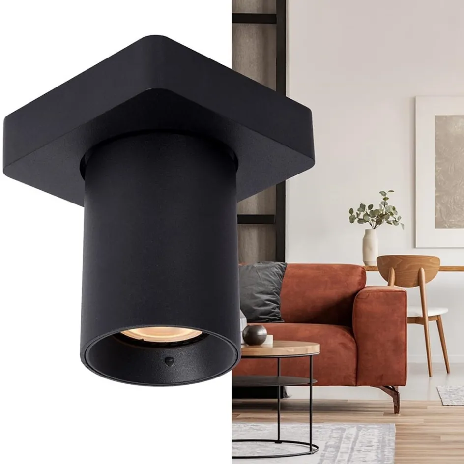 Plafondspot enkel tube zwart dim-to-warm>Straluma Outlet