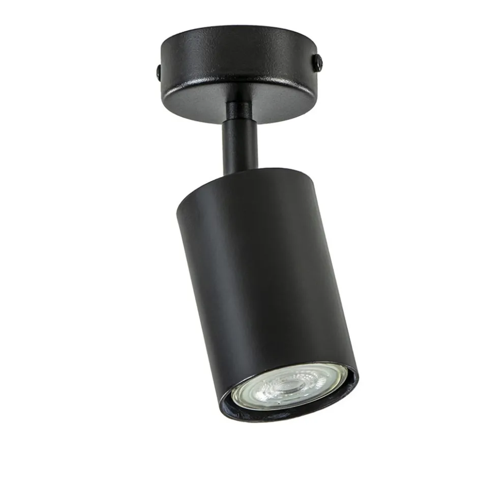 Plafondspot enkel zwart gu10>Straluma