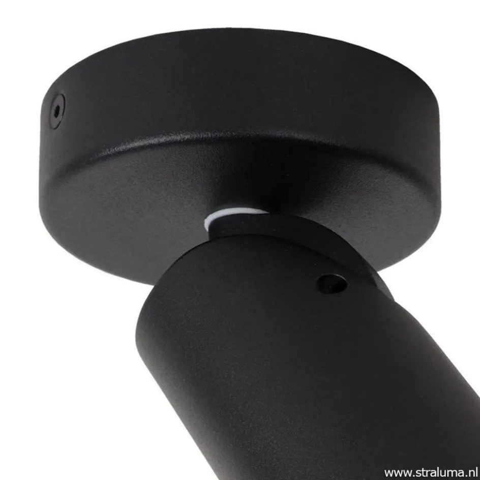 Plafondspot enkel zwart incusief GU10 dim to warm>Straluma Discount