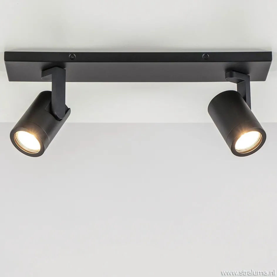Plafondspot Halo 2L op balk zwart>Straluma Outlet