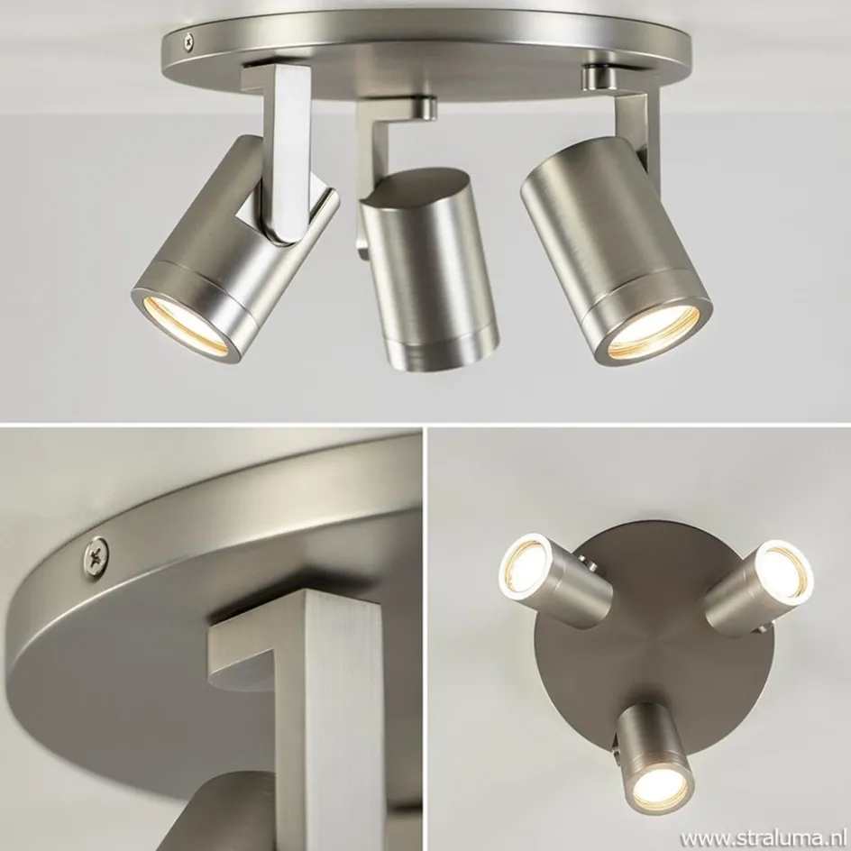 Plafondspot Halo 3L rond rvs>Straluma Discount