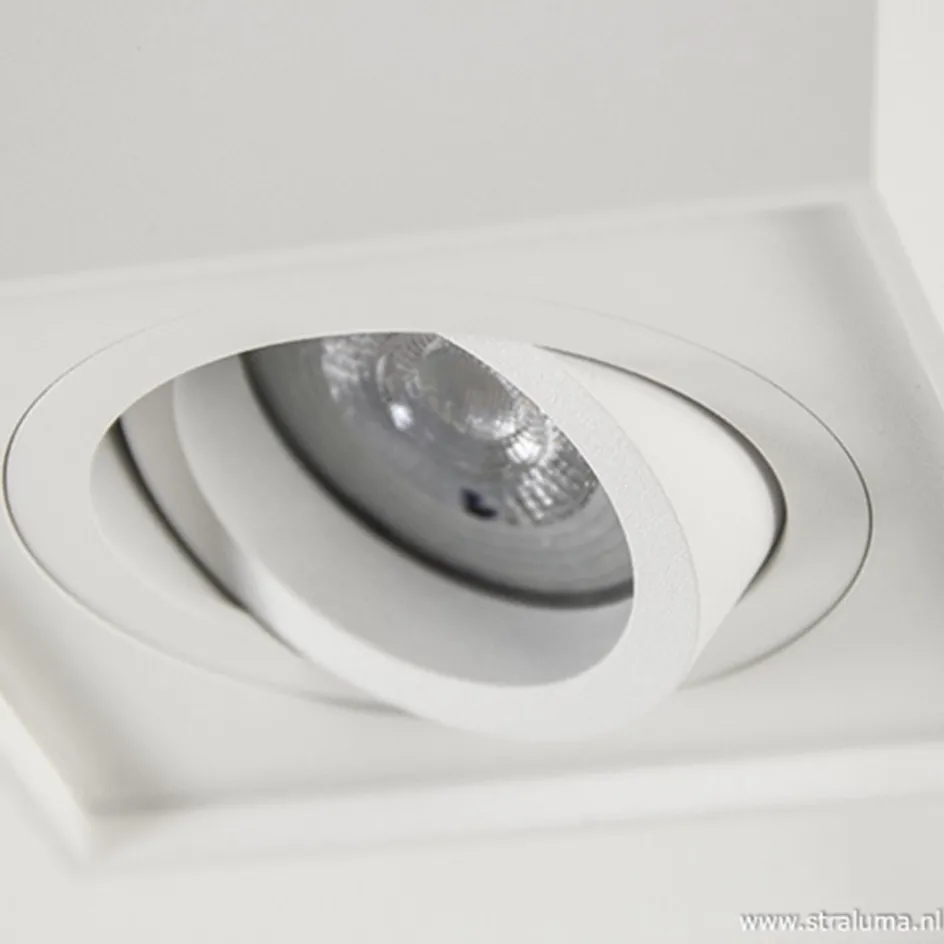 Plafondspot kubus wit verstelbaar gu10>Straluma Hot