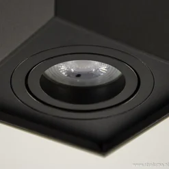 Plafondspot kubus zwart kantelbaar gu10><noscript><img width=