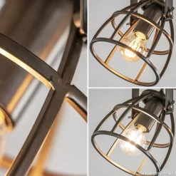 Plafondspot 2-L korf zwart/hout industr.><noscript><img width=