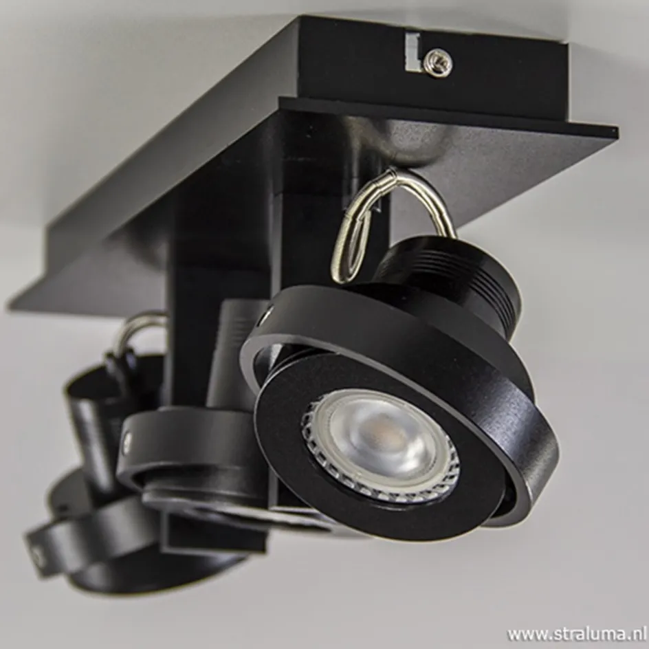 Plafondspot 3L op balk zwart gu10 incl.>Straluma Best